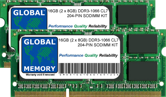 16GB (2 x 8GB) DDR3 1066MHz PC3-8500 204-PIN SODIMM MEMORY RAM KIT FOR INTEL IMAC 27" i5 2.66GHz/i7 2.8GHz (LATE 2009)